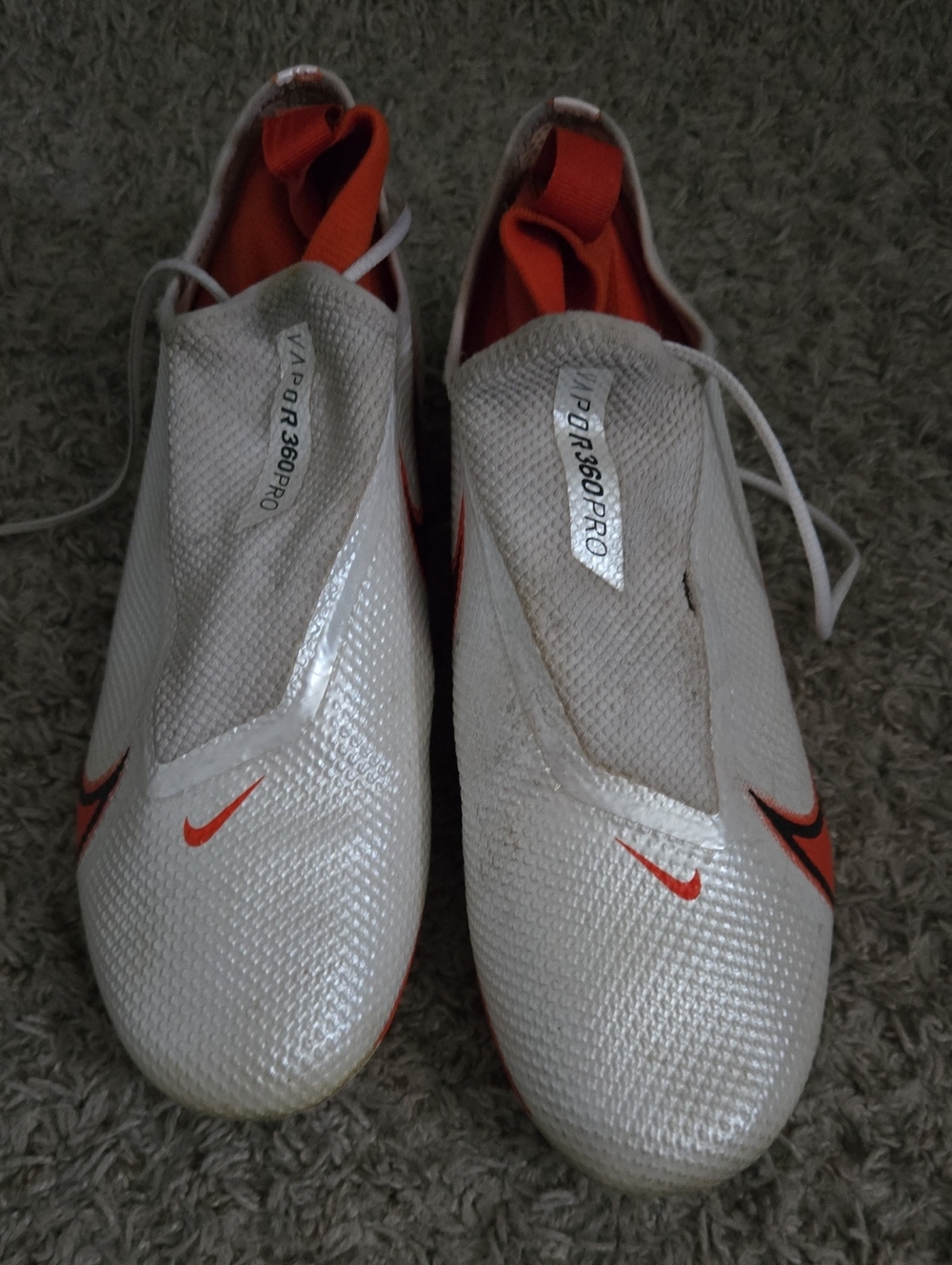 Nike Men’s Athletic Shoes White with Orange Accents